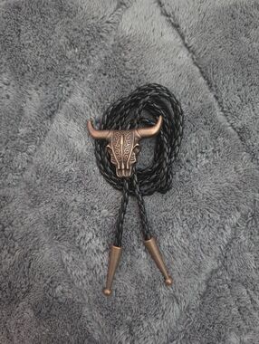 Copper Skull Bolo Tie Festival Western Southwestern Cowgirl Boho Rodeo Necklace